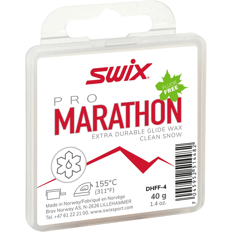 Swix Marathon Fluor-Free Glide Wax - White Block | 40g