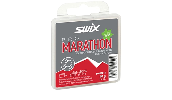 Swix Marathon Fluor-Free Glide Wax - Black Block | 40g